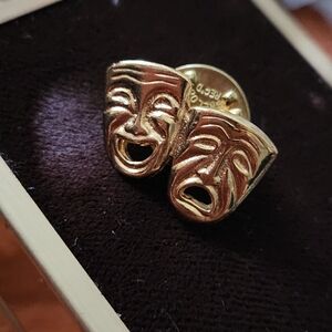 Vintage Comedy and Tragedy Mask Lapel Pin